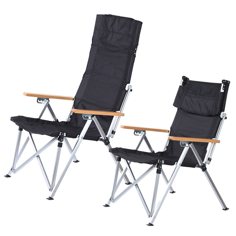 Outdoor Portable Adjustable Long Back 4-speed Lightweight Aluminum Alloy Folding Relaxing Camping Chair