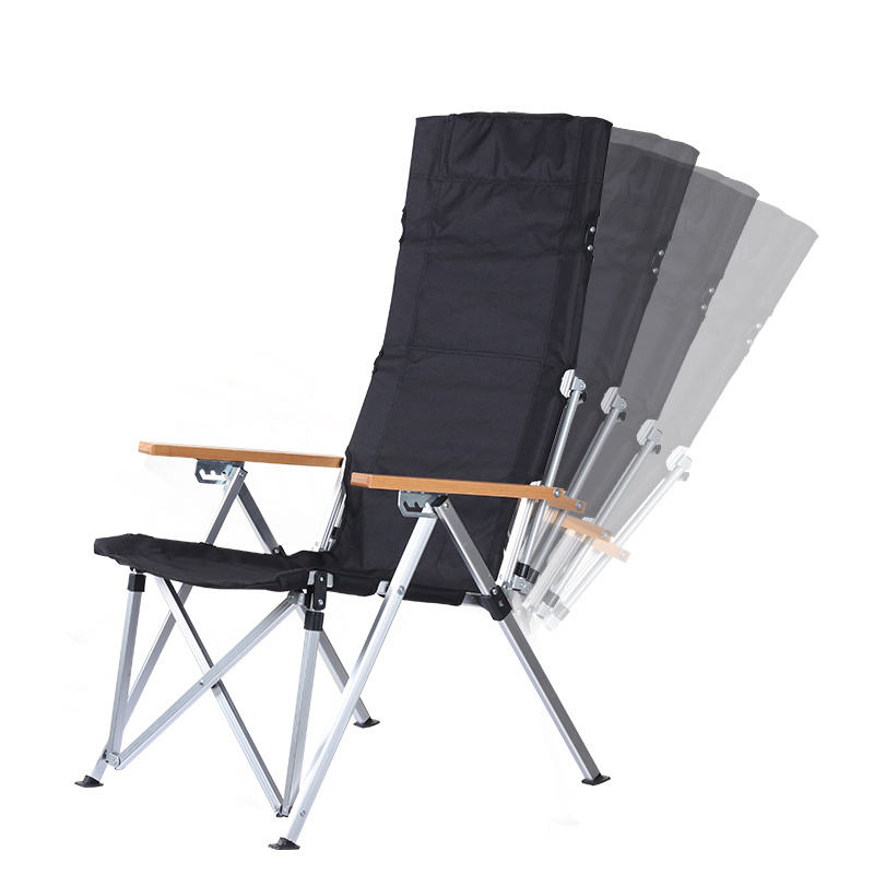 Outdoor Portable Adjustable Long Back 4-speed Lightweight Aluminum Alloy Folding Relaxing Camping Chair