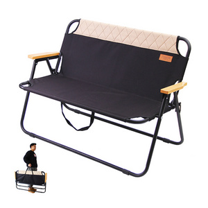 Tianye outdoor metal 2 person portable folding foldable beach bench camping double chair