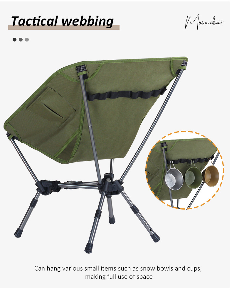 Factory Manufacturer Aluminium Khaki Outdoor Picnic Folding Compact Camping Portable Chair Ultralight Triangle Backpacking Chair