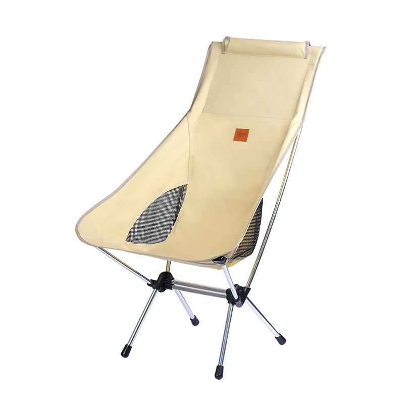 Factory Custom Logo Outdoor High Back Relax Backpacking Ultralight Foldable Moon Camping Lounge Chair