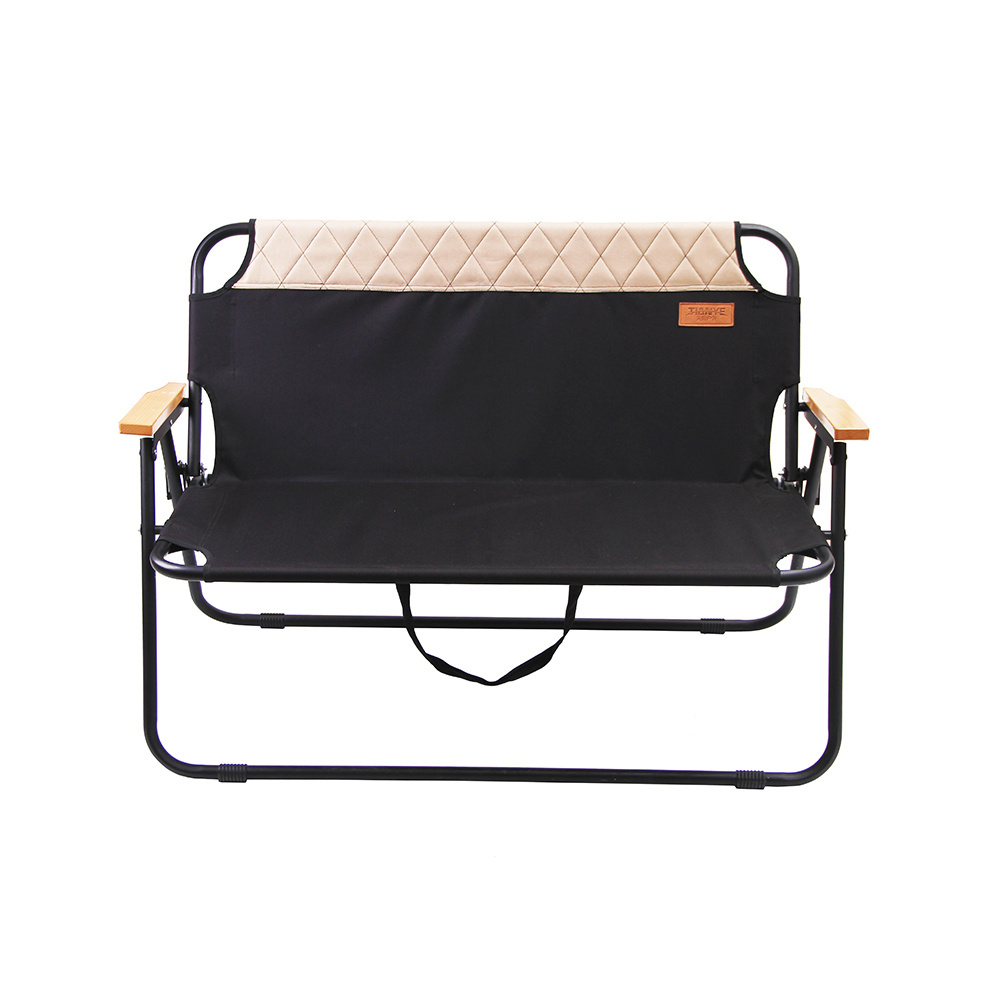 Tianye outdoor metal 2 person portable folding foldable beach bench camping double chair