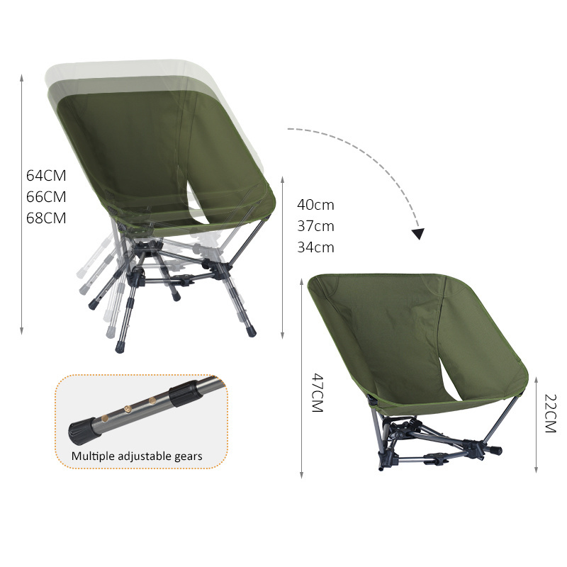 Factory Manufacturer Aluminium Khaki Outdoor Picnic Folding Compact Camping Portable Chair Ultralight Triangle Backpacking Chair