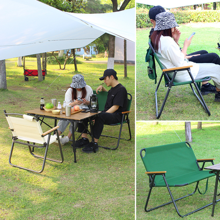 Wholesale High Quality Outdoor Garden Double Foldable Chairs Portable Light Weight Love Seat Camping Chair