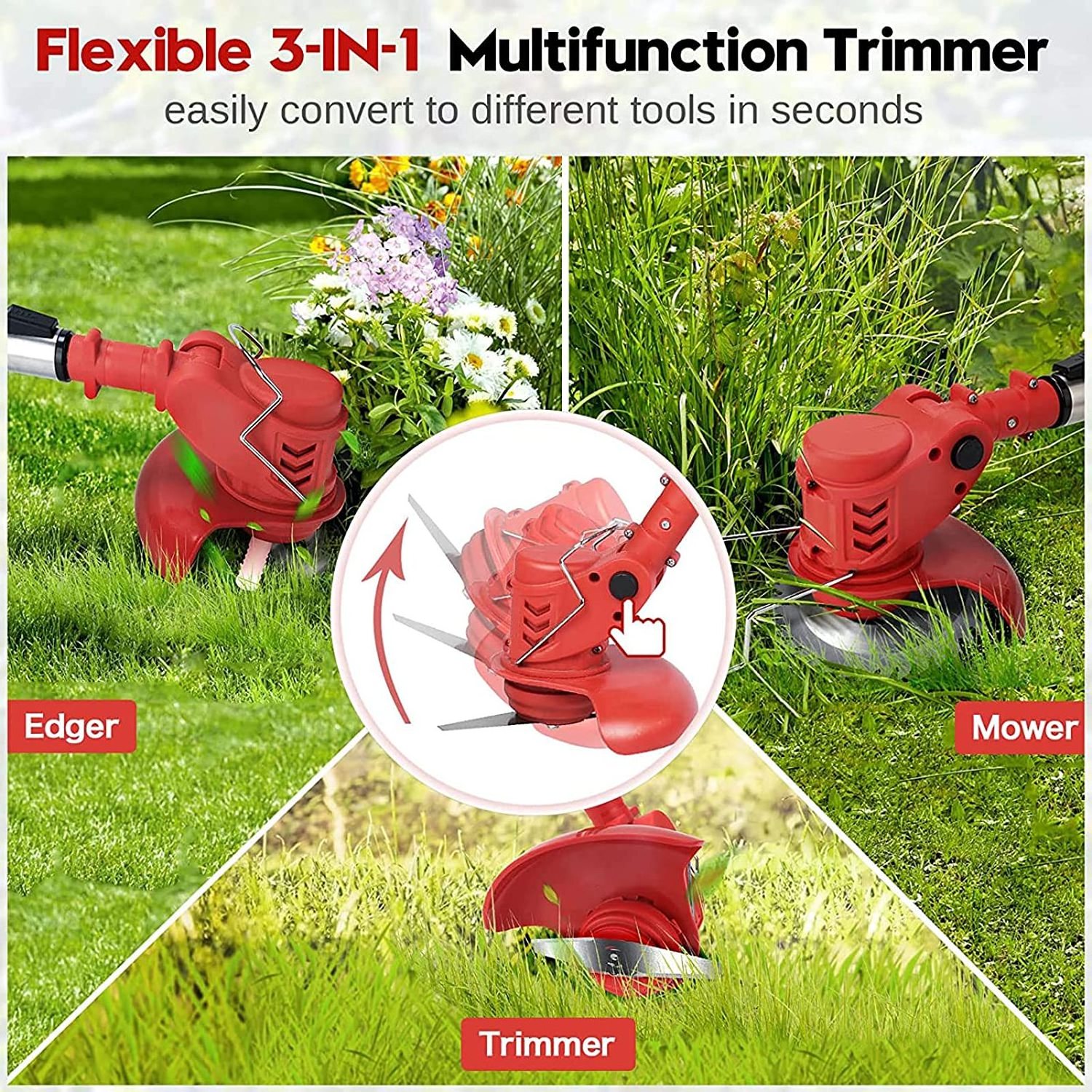 Factory Wholesale 21V Cordless Edger Lawn Tool Grass Trimmer Electric Brush Cutter  Weed Wacker Brushless