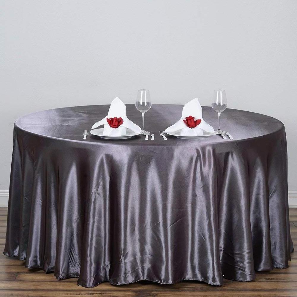 Topfinel 120' 132 Round Tablecloth For Wedding Banquet Table Cover Washable Satin Table Cloth