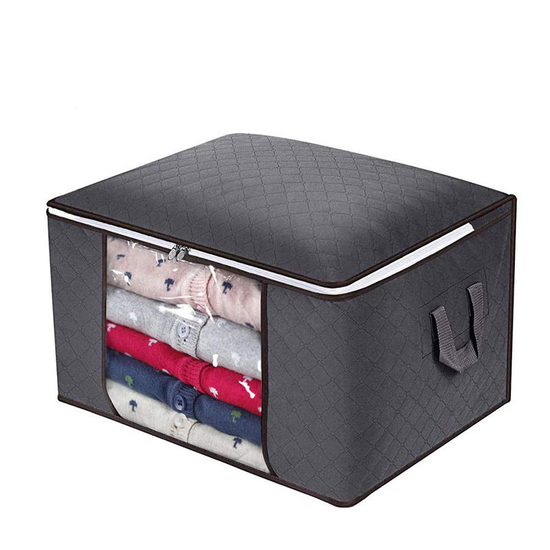 Large Capacity Foldable Blanket Organizer Containers Breathable Clothes Storage Bag With Reinforced Handle