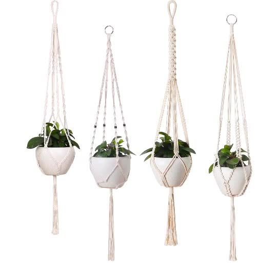 High Quality Bohemian Indoor Outdoor Wall Hanging Plant Hanger Handmade Cotton Macrame Plant Hangers