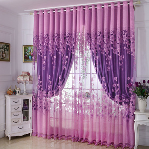 Turkish Style Home Floral Pattern Jacquard Curtains Blackout Fabric Drapes For Living Room Decoration