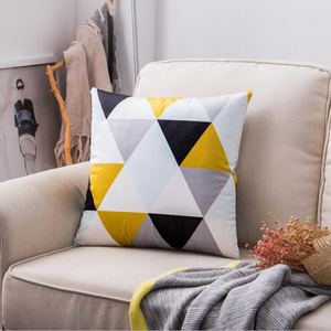 Yellow Grey Blue Decorative Cushion Cover Home Deco rSofa 45*45cm Geometric Velvet Pillow Cover