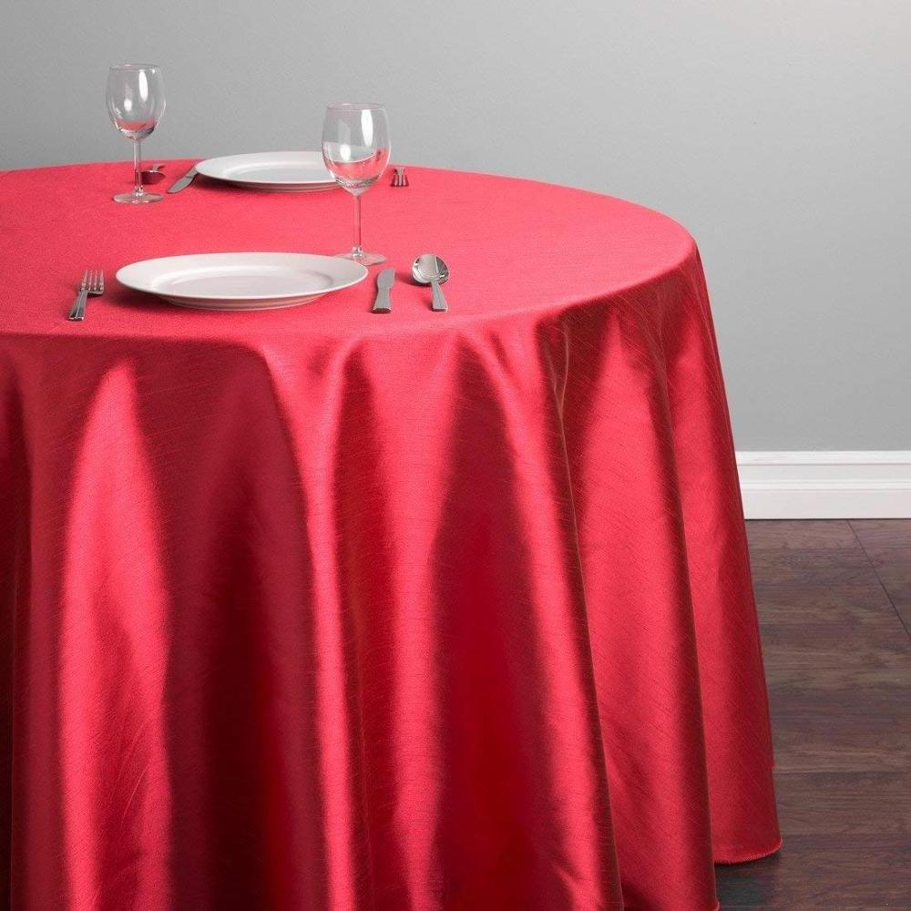 Topfinel 120' 132 Round Tablecloth For Wedding Banquet Table Cover Washable Satin Table Cloth