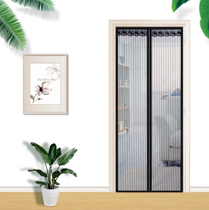 Black Magnetic Screen Summer Prevent Mosquito Net Curtain High Quality Door Curtain Hands-Free Anti-Mosquit Curtain For Home