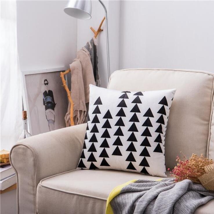 Yellow Grey Blue Decorative Cushion Cover Home Deco rSofa 45*45cm Geometric Velvet Pillow Cover