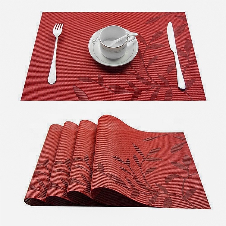 Cheap Mesh Foldable PVC Table Mat Washable Placemat Plastic Dining Table Place Mats