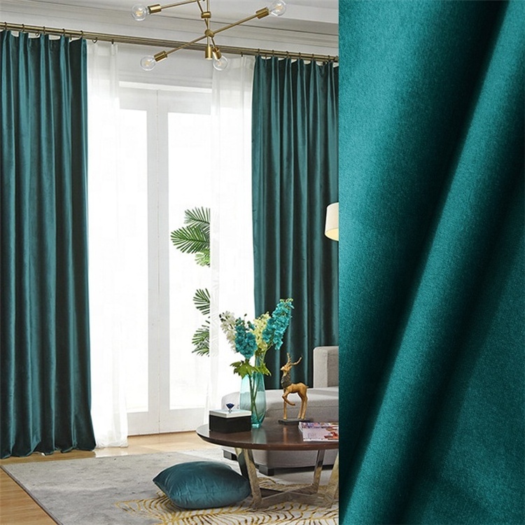 Super Soft Yellow Simple Style Window Thermal Insulated Washable Grommet Custom Velvet Blackout Window Curtains//