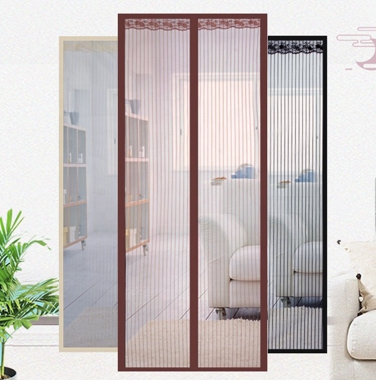 Black Magnetic Screen Summer Prevent Mosquito Net Curtain High Quality Door Curtain Hands-Free Anti-Mosquit Curtain For Home