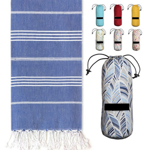 Turkish Light Travel Quick Dry Sand Free Lightweight Large Oversized Towels Turkish Beach Towel with Travel Bag