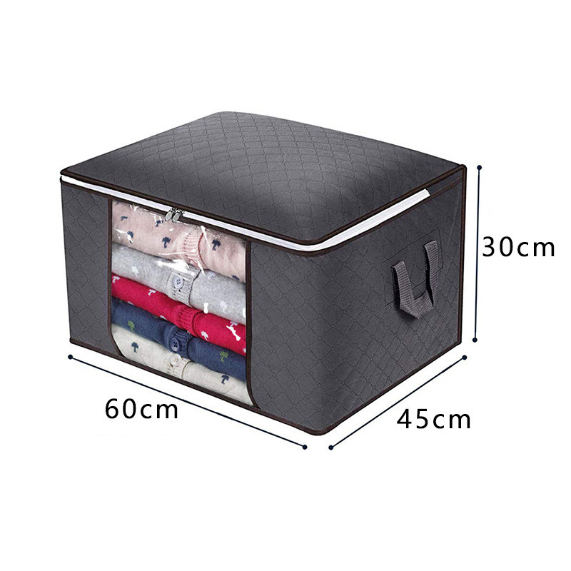 Large Capacity Foldable Blanket Organizer Containers Breathable Clothes Storage Bag With Reinforced Handle