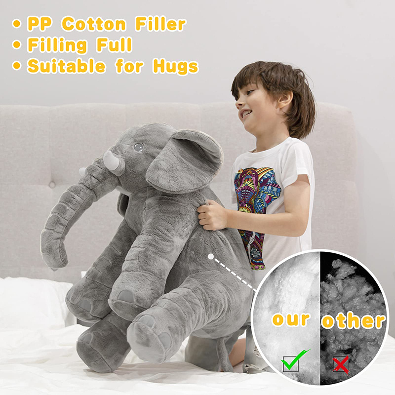 EN71 CPC BSCI 24 Inches Large Elephant Stuffed Animal Plush Toy Kids Hugging Soft Doll Plushies Factory Custom Birthday Giff