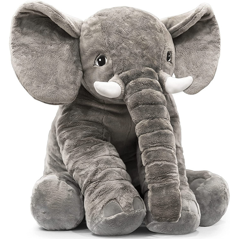 EN71 CPC BSCI 24 Inches Large Elephant Stuffed Animal Plush Toy Kids Hugging Soft Doll Plushies Factory Custom Birthday Giff