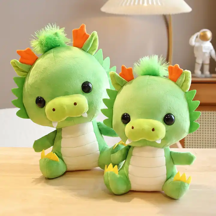 Cute Squishy Stuffed Green Dragon Red Fire Dragon Dolls Chinese Dragon New Year Mascot Children Gifts stuffed plush toy