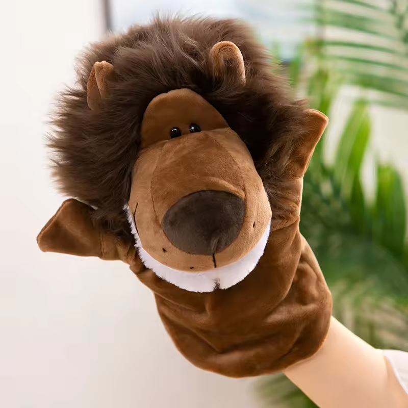 Hand Puppet Lovely Forest Animal Hand Puppets for Kids Custom Dog Cat Lion Hand Puppet Fabric Custom Stuffed Animal Plush Toys