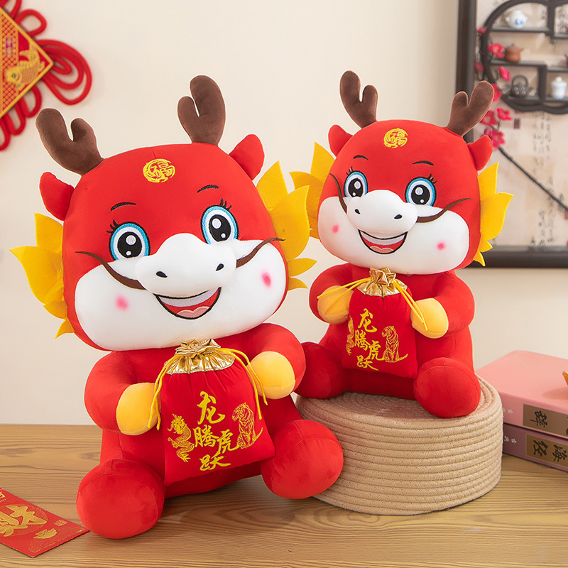 Eco-Friendly Certified Dragon Soft Toy Chinese Dragon Plush Toys Red Dragon Stuffed Animal Toy