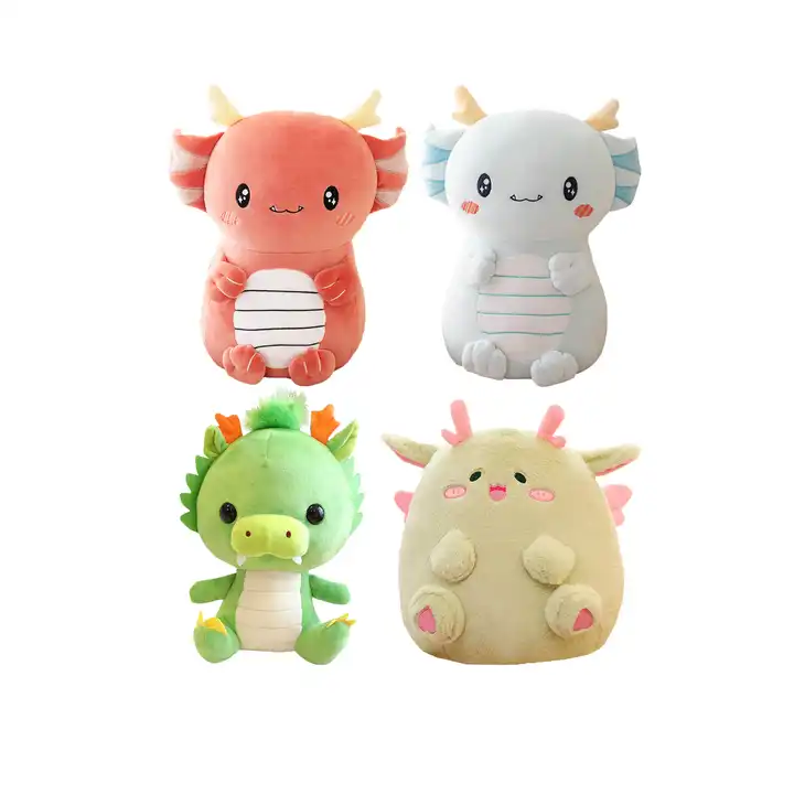 Cute Squishy Stuffed Green Dragon Red Fire Dragon Dolls Chinese Dragon New Year Mascot Children Gifts stuffed plush toy