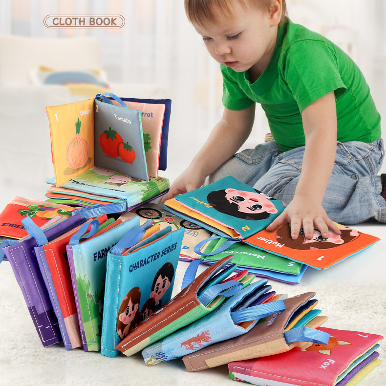 Baby Cloth Book Kids Early Learning Develop Cognize Reading Puzzle Books Parent-child Interactive Soft Rustle Sound Baby Toys