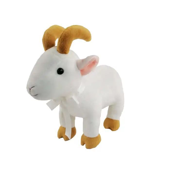 custom wholesale soft white lying and standing sheep goat stuffed plush toys