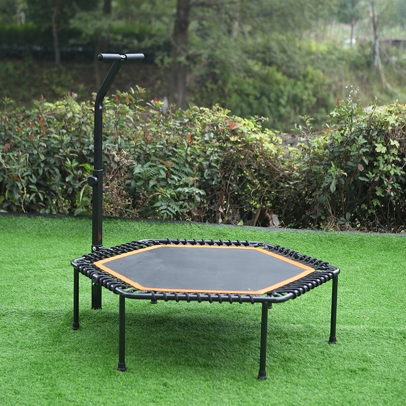 Home Exercise 44 inch indoor bungee trampoline with T bar jump sport trampoline outdoor gymnastic hexagon trampoline for sale