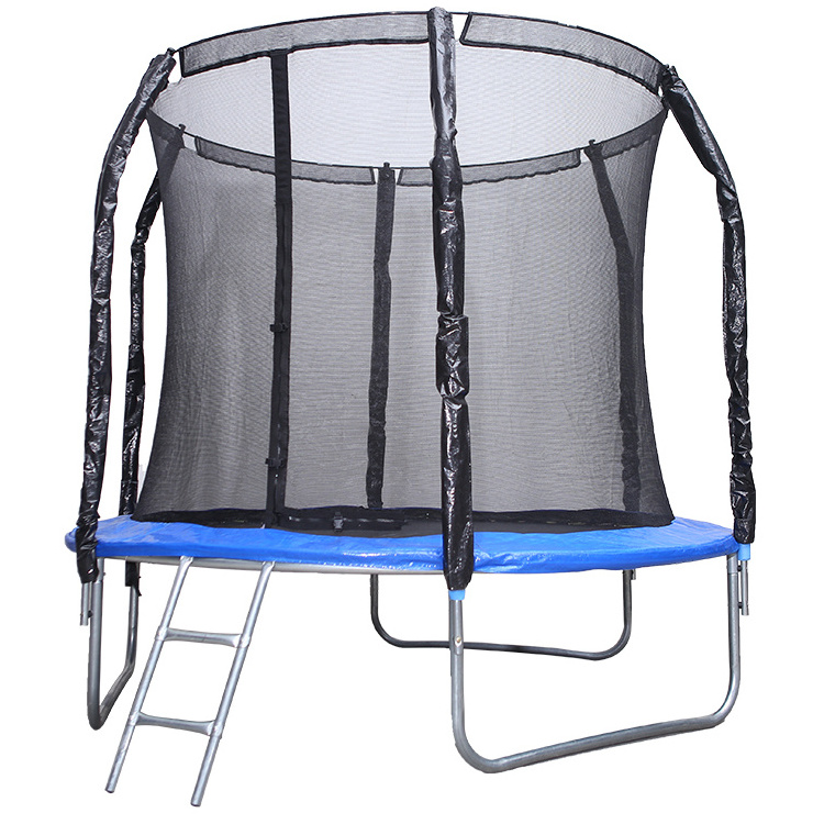 6FT Garden Trampoline with Safety Enclosure Net Jump Outdoor Fitness PVC Spring Cover Padding Trampoline For Kids