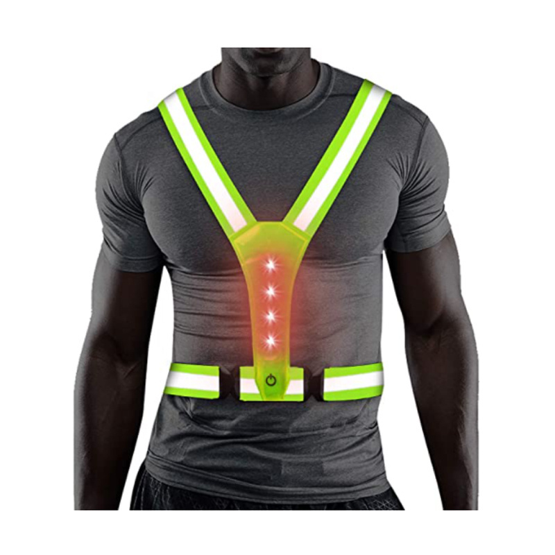 Safety Vest LED Reflective Gear Reflective Running Vest with Adjustable Elastic Belt For Night Walkers Bikers