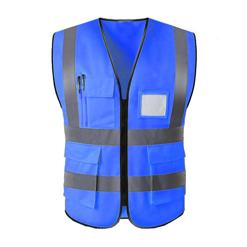 In Stock Reflective Vest Construction Security Safety Vest Hi Vis Work Reflective Clothing With Pockets