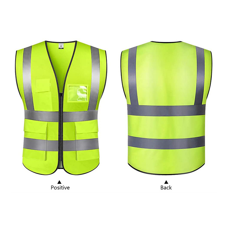 In Stock Reflective Vest Construction Security Safety Vest Hi Vis Work Reflective Clothing With Pockets