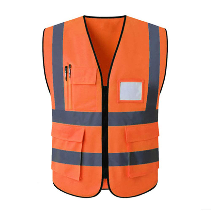 In Stock Reflective Vest Construction Security Safety Vest Hi Vis Work Reflective Clothing With Pockets