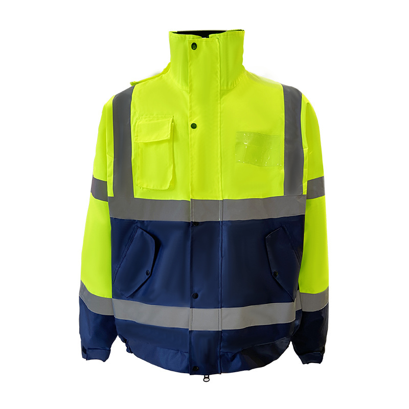 Hi Vis Reflective Safety Jackets Security Waterproof Padded Workwear Bomber Jacket