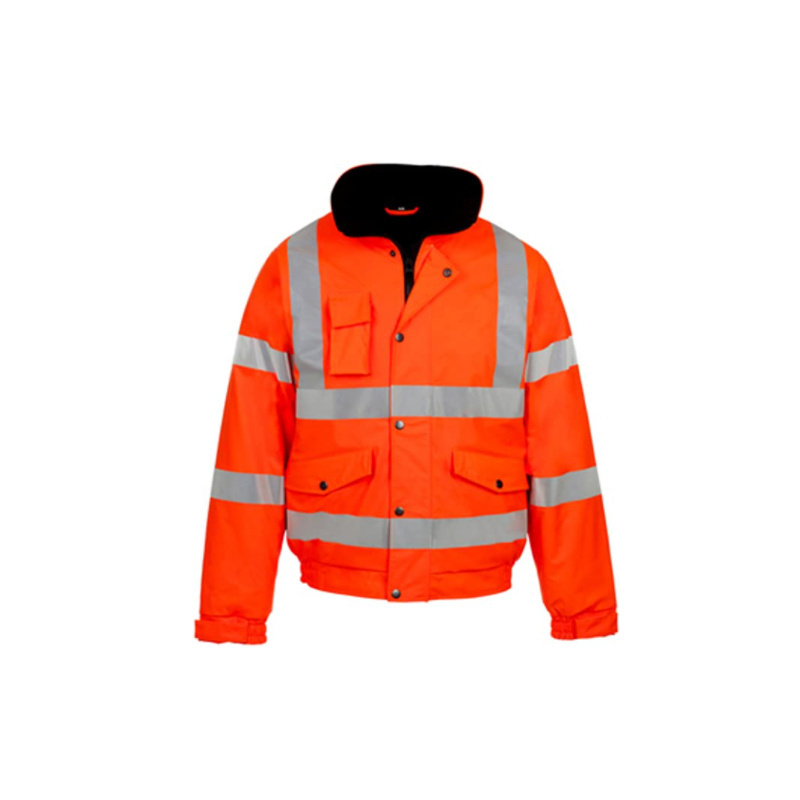 2022 NEW Hi Vis Bomber Reflective Safety Winter Jacket Workwear Concealed Hooded Padded Waterproof Work Wear Coat