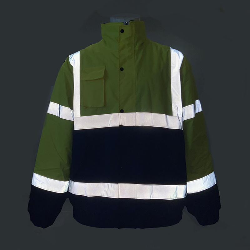 Hi Vis Reflective Safety Jackets Security Waterproof Padded Workwear Bomber Jacket