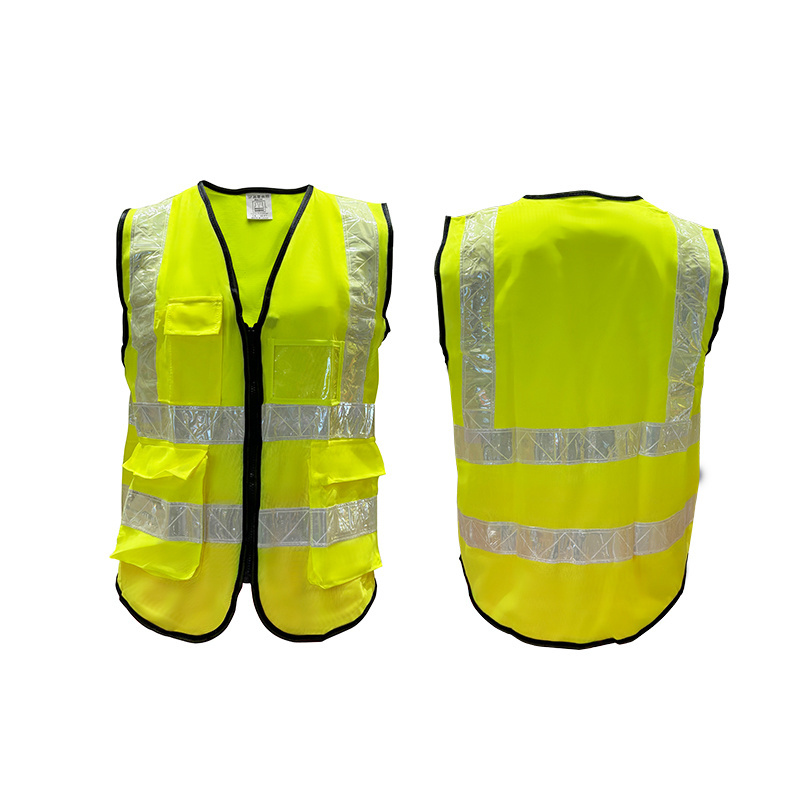 WANXIAO Personal Security Construction High Visibility Multi Pockets Reflective Safety Work Vest