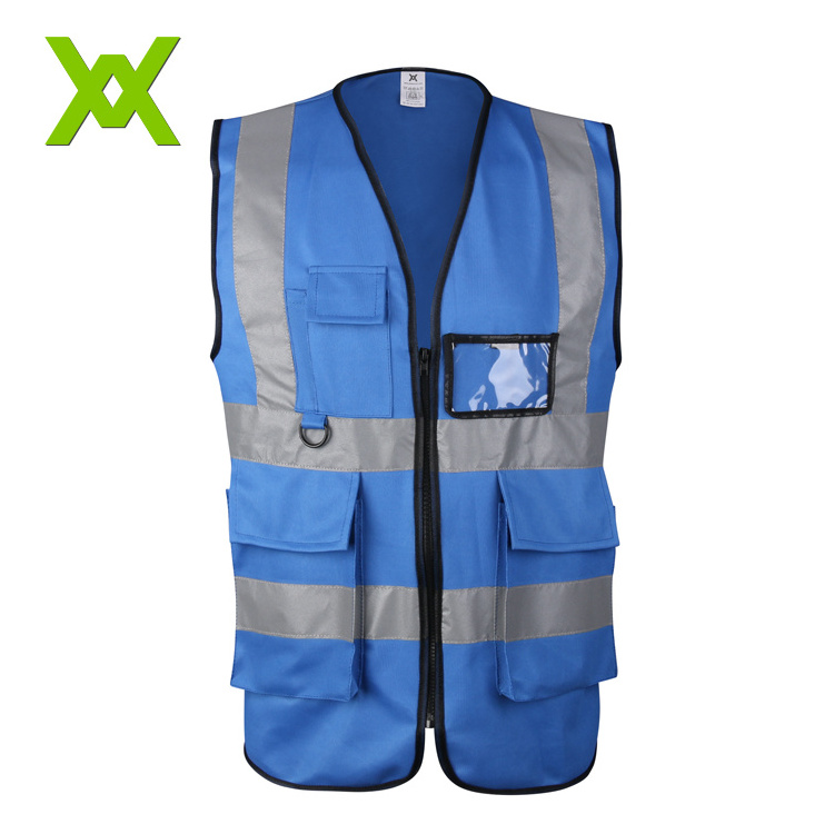 wholesale high vis reflective working  safety vest black from China with High reflective tape