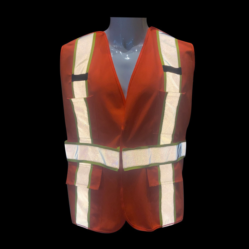 Hi Vis 5 Points Break Away Safety Vest with Reflective Back X Pattern and Pockets Safety Vest Meets ANSI Standards