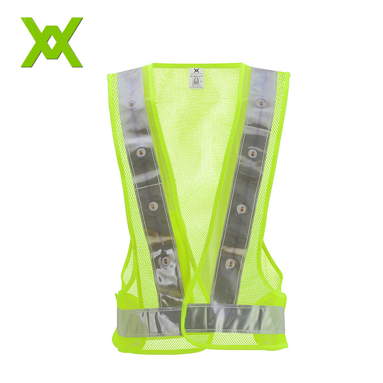 WX cinturon reflectante Women Men High Light LED Flashing Safety Reflective Vest with 16 Led Light