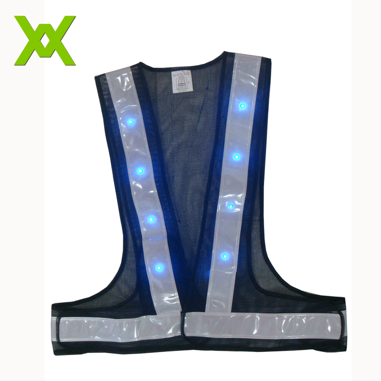 WX cinturon reflectante Women Men High Light LED Flashing Safety Reflective Vest with 16 Led Light