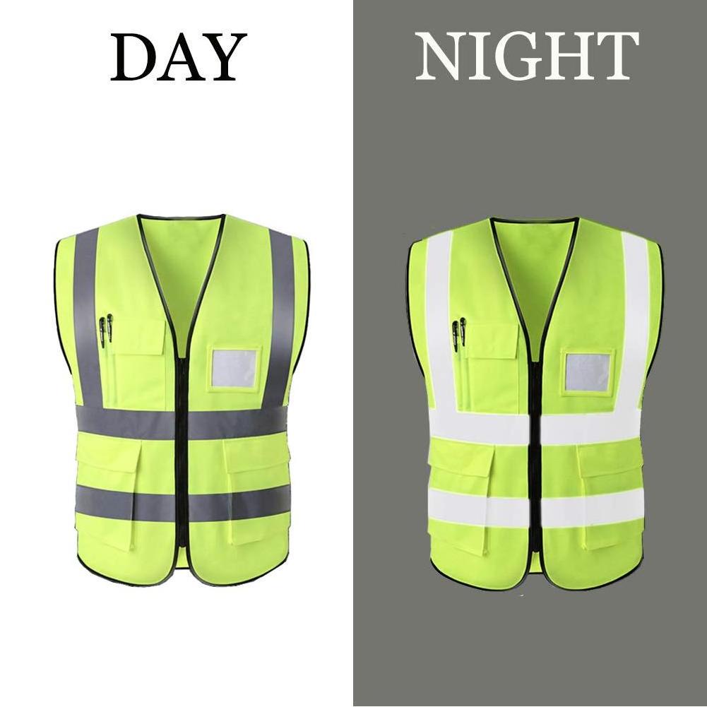 Safety Vest hi vis work High Visible Patch with Pocket Security Guard Reflective striping protective vest