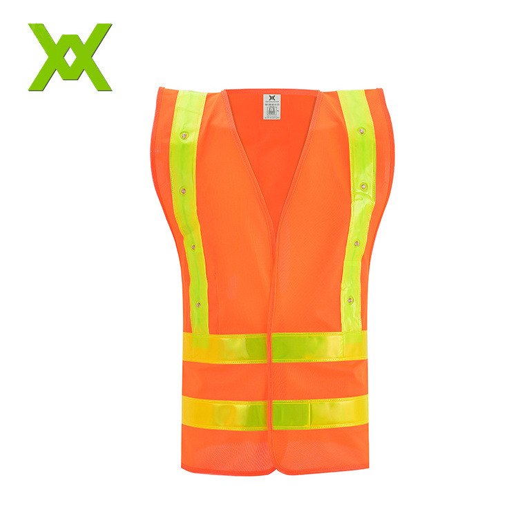 WX new style red light flashing running vest hi vis led reflective safety vest