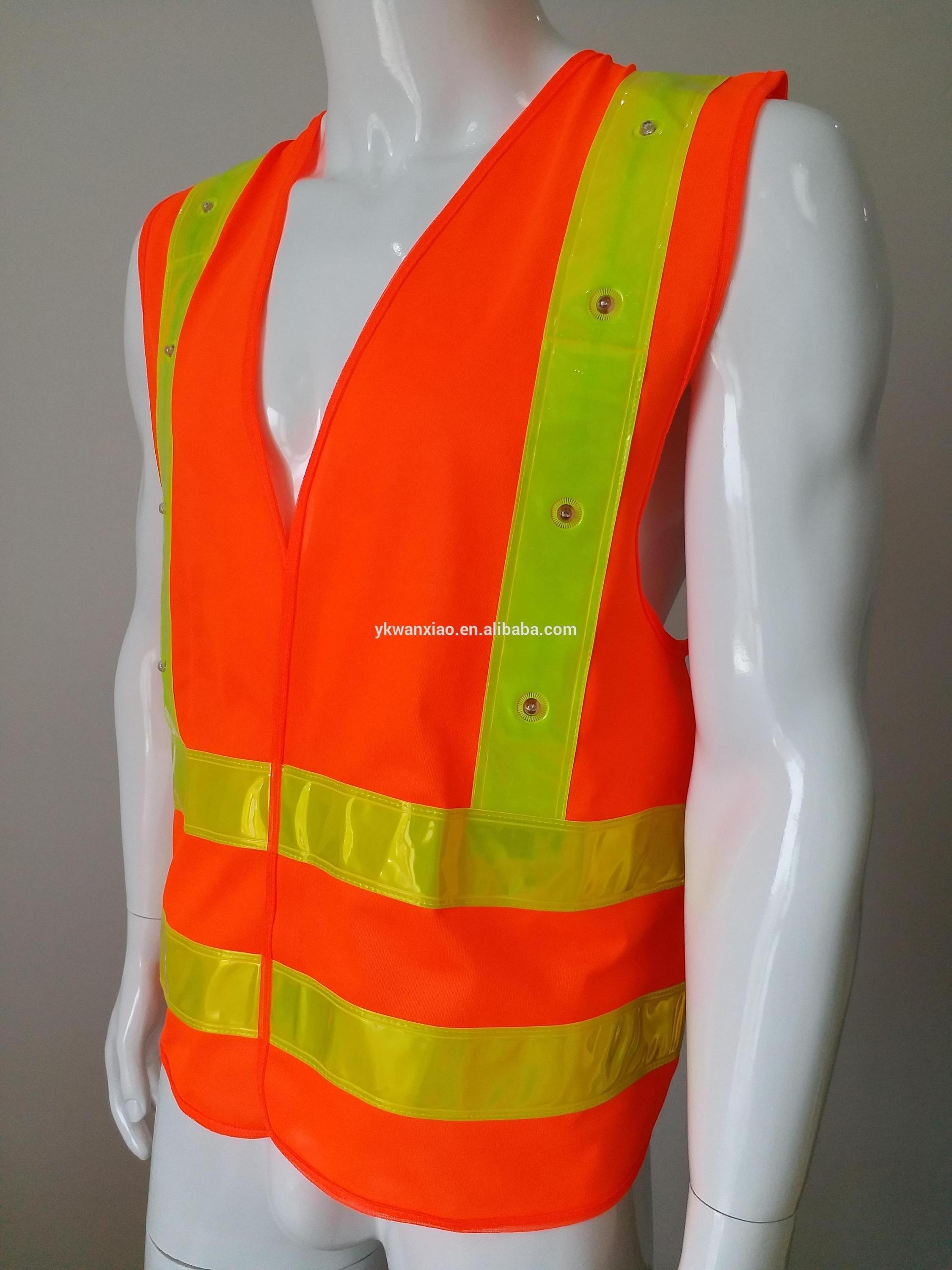 WX new style red light flashing running vest hi vis led reflective safety vest