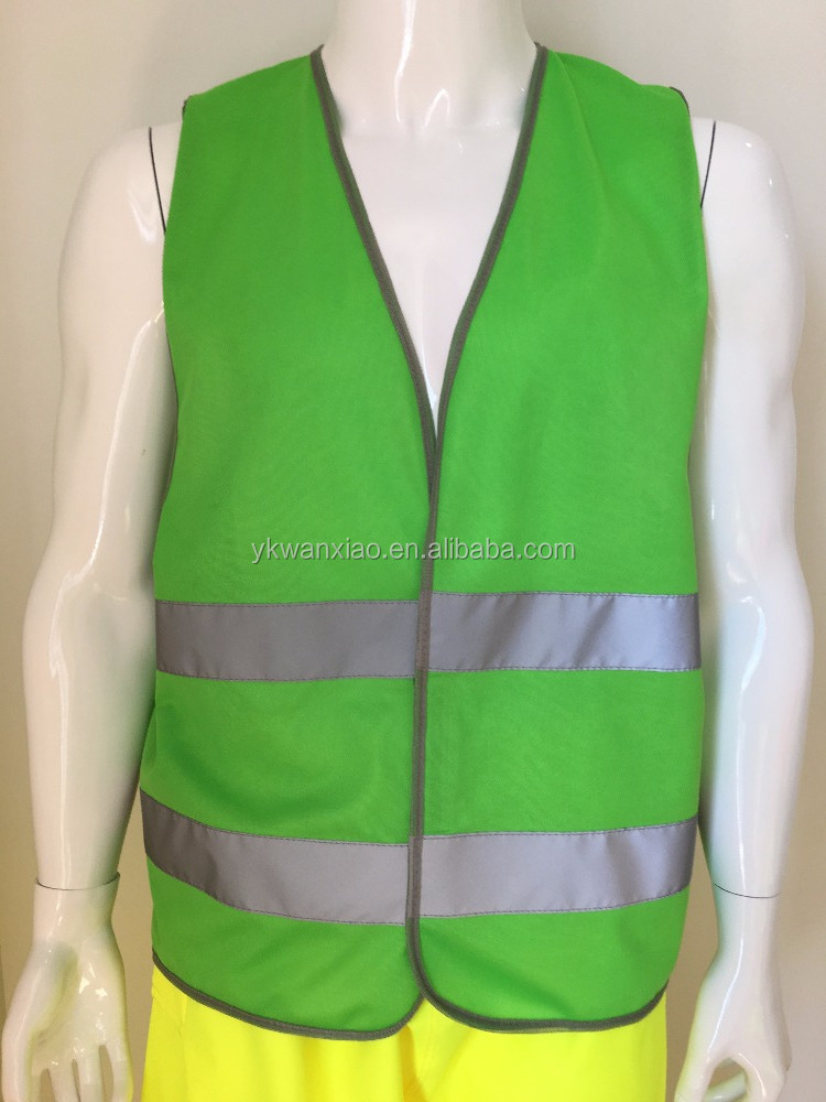 Wanxiao EN471 HI VIS lime green cheap vest outdoor luminous high reflective safety vest for road safety