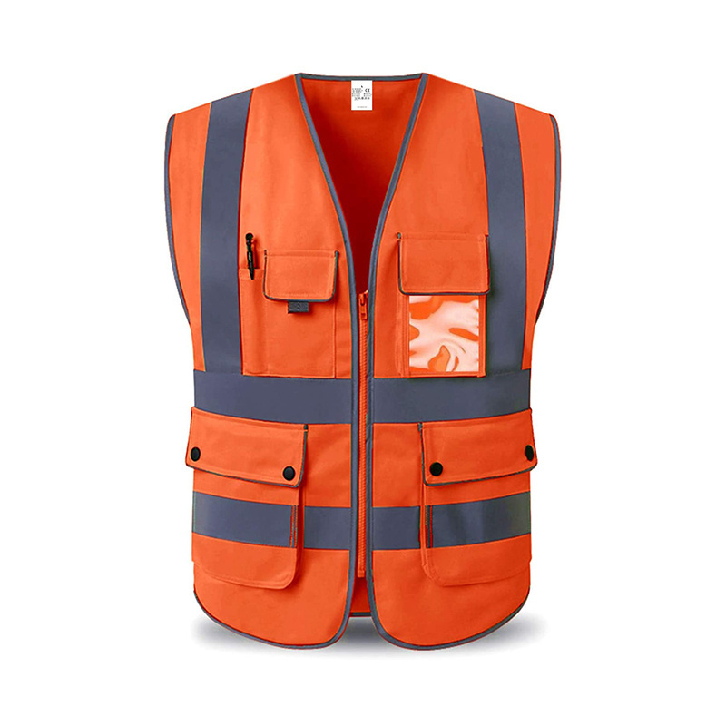 Custom Multi Pocket Hi Vis Reflective Mesh Breathable Workwear Reflective Safety Vest with Reflective Strips