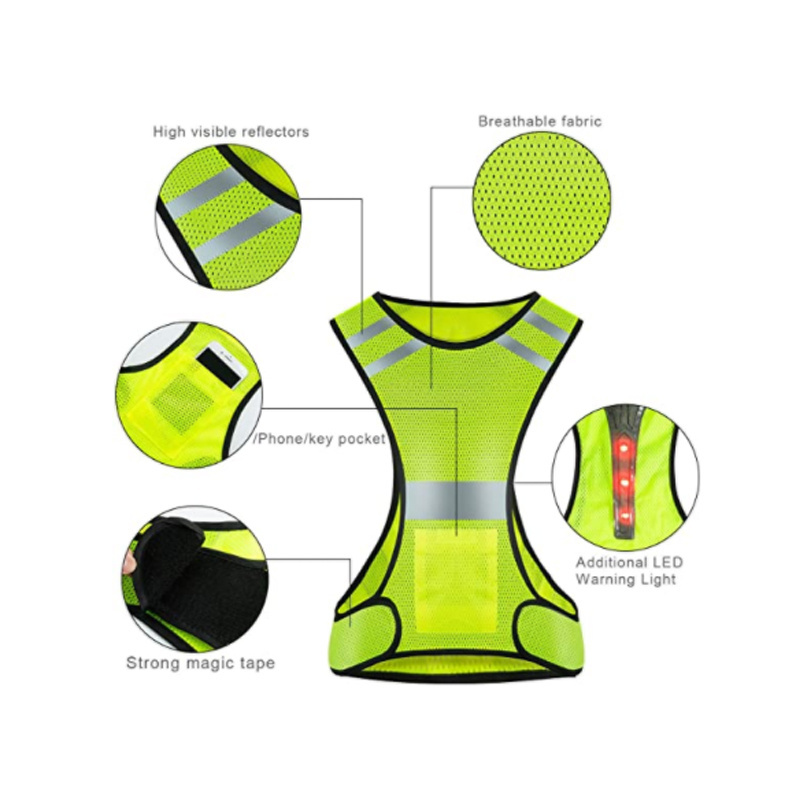 2023 NEW Outdoor High Visibility Flashing Led Running Reflective Safety Vest with LED Reflective Stripes for Night